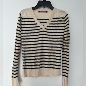 Comptoir Des Cotonniers Striped V-Neck Sweater
